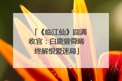 《临江仙》圆满收官：白鹿曾舜晞终解恨爱迷局