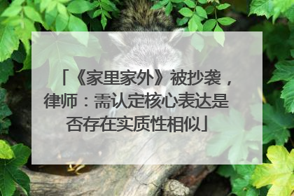 《家里家外》被抄袭，律师：需认定核心表达是否存在实质性相似