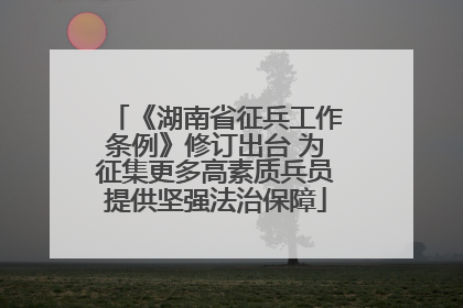 《湖南省征兵工作条例》修订出台 为征集更多高素质兵员提供坚强法治保障