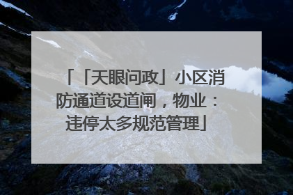 「天眼问政」小区消防通道设道闸，物业：违停太多规范管理