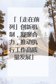 「走在前列」创新机制，凝聚合力，推动执行工作高质量发展