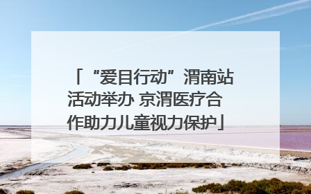 “爱目行动”渭南站活动举办 京渭医疗合作助力儿童视力保护