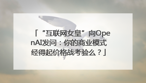 “互联网女皇”向OpenAI发问：你的商业模式经得起价格战考验么？