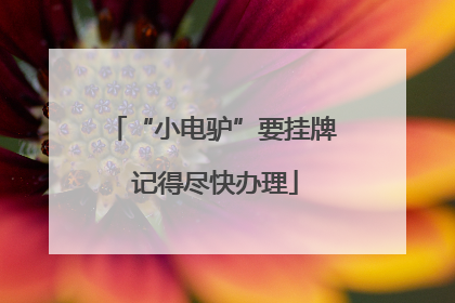 “小电驴”要挂牌 记得尽快办理