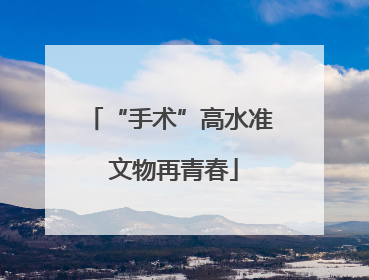 “手术”高水准 文物再青春