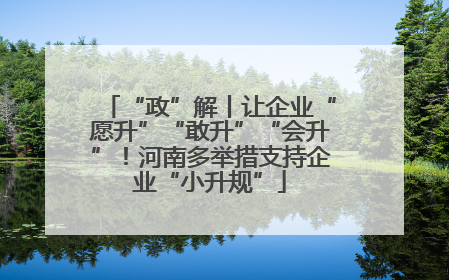 “政”解丨让企业“愿升”“敢升”“会升”！河南多举措支持企业“小升规”