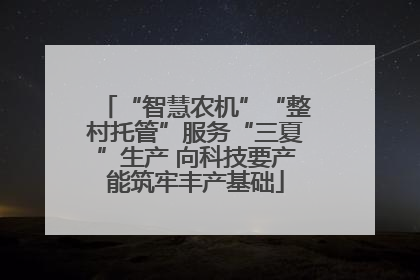 “智慧农机”“整村托管”服务“三夏”生产 向科技要产能筑牢丰产基础