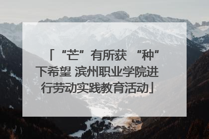 “芒”有所获 “种”下希望 滨州职业学院进行劳动实践教育活动