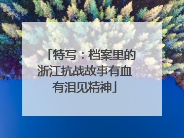 特写：档案里的浙江抗战故事有血有泪见精神
