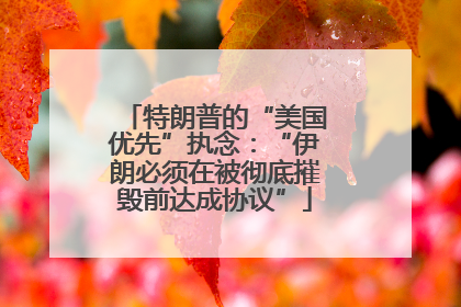 特朗普的“美国优先”执念：“伊朗必须在被彻底摧毁前达成协议”