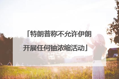 特朗普称不允许伊朗开展任何铀浓缩活动