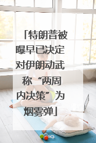 特朗普被曝早已决定对伊朗动武 称“两周内决策”为烟雾弹