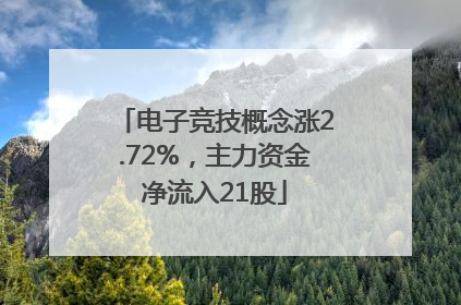 电子竞技概念涨2.72%，主力资金净流入21股