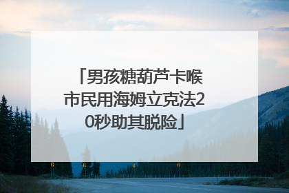 男孩糖葫芦卡喉 市民用海姆立克法20秒助其脱险