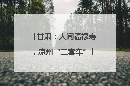甘肃：人间福禄寿，凉州“三套车”