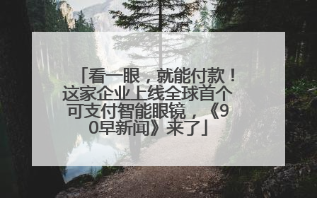 看一眼，就能付款！这家企业上线全球首个可支付智能眼镜，《90早新闻》来了