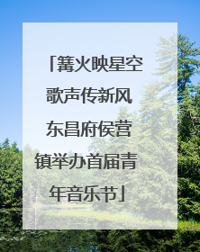 篝火映星空 歌声传新风 东昌府侯营镇举办首届青年音乐节