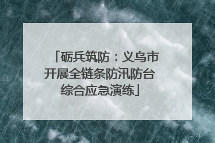 砺兵筑防：义乌市开展全链条防汛防台综合应急演练