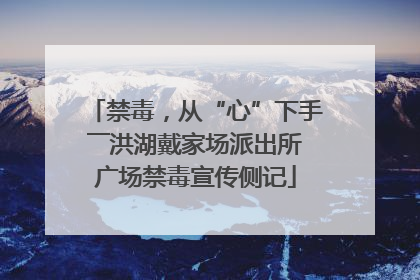 禁毒，从“心”下手――洪湖戴家场派出所广场禁毒宣传侧记