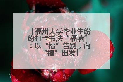 福州大学毕业生纷纷打卡书法“福墙”：以“福”告别，向“福”出发