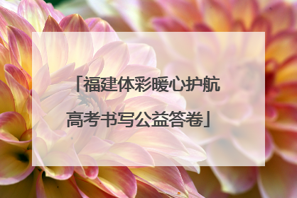 福建体彩暖心护航高考书写公益答卷