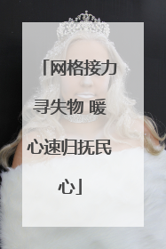 网格接力寻失物 暖心速归抚民心