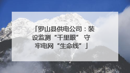 罗山县供电公司：装设监测“千里眼” 守牢电网“生命线”