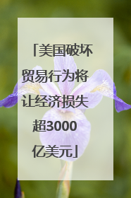 美国破坏贸易行为将让经济损失超3000亿美元
