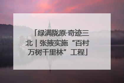 绿满陇原·奇迹三北｜张掖实施“百村万树千里林”工程
