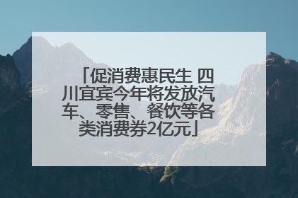 促消费惠民生 四川宜宾今年将发放汽车、零售、餐饮等各类消费券2亿元