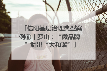 信阳基层治理典型案例⑧｜罗山：“微品牌”调出“大和谐”