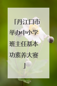 丹江口市举办中小学班主任基本功素养大赛