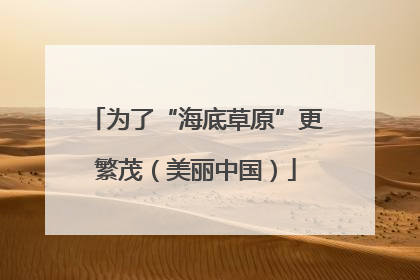 为了“海底草原”更繁茂（美丽中国）