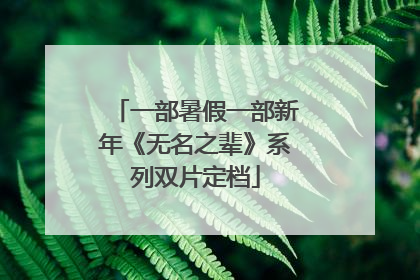一部暑假一部新年《无名之辈》系列双片定档