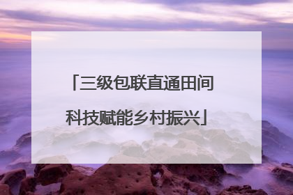 三级包联直通田间 科技赋能乡村振兴