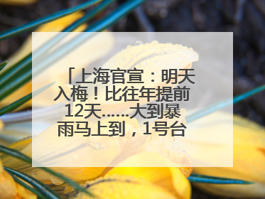 上海官宣：明天入梅！比往年提前12天……大到暴雨马上到，1号台风正在酝酿→