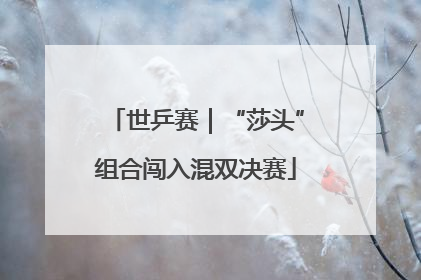 世乒赛｜“莎头”组合闯入混双决赛