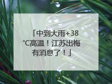 中到大雨+38℃高温！江苏出梅有消息了！