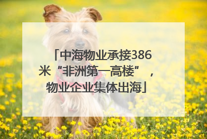 中海物业承接386米“非洲第一高楼”，物业企业集体出海