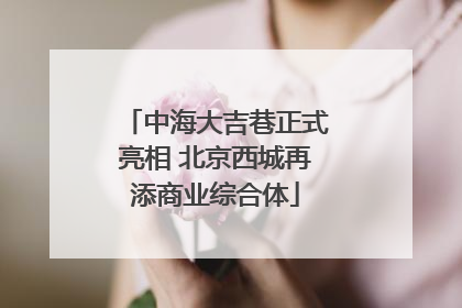 中海大吉巷正式亮相 北京西城再添商业综合体