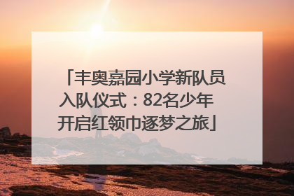 丰奥嘉园小学新队员入队仪式：82名少年开启红领巾逐梦之旅