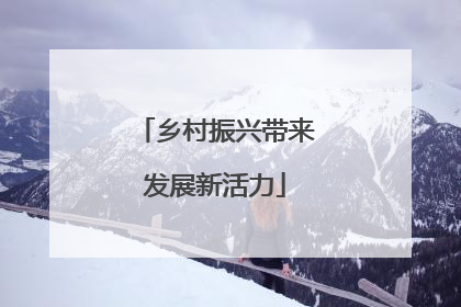 乡村振兴带来发展新活力