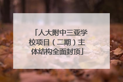 人大附中三亚学校项目（二期）主体结构全面封顶