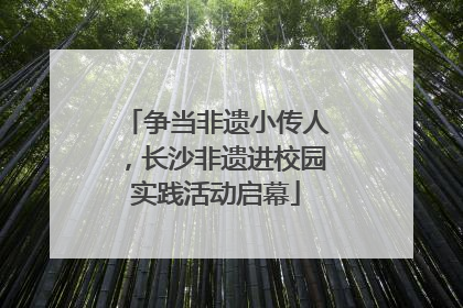 争当非遗小传人，长沙非遗进校园实践活动启幕