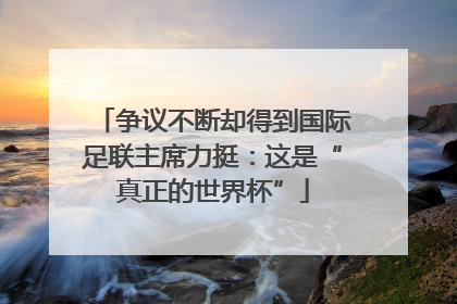 争议不断却得到国际足联主席力挺：这是“真正的世界杯”
