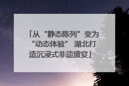 从“静态陈列”变为“动态体验” 湖北打造沉浸式非遗盛宴