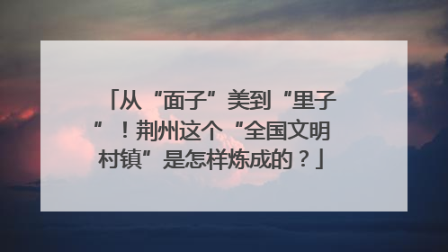 从“面子”美到“里子”！荆州这个“全国文明村镇”是怎样炼成的？
