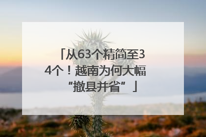 从63个精简至34个！越南为何大幅“撤县并省”