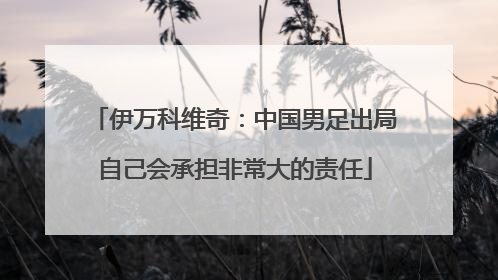 伊万科维奇：中国男足出局自己会承担非常大的责任