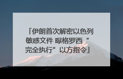 伊朗首次解密以色列敏感文件 曝格罗西“完全执行”以方指令